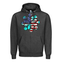 Charcoal Heather American flag turquoise gemstone 4th of july Zipper Hoodie - CowGirlArtShop