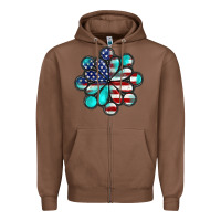 Chestnut American flag turquoise gemstone 4th of july Zipper Hoodie - CowGirlArtShop