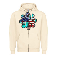 Sandshell American flag turquoise gemstone 4th of july Zipper Hoodie - CowGirlArtShop