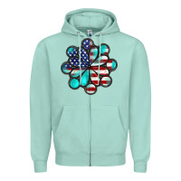 Seafoam American flag turquoise gemstone 4th of july Zipper Hoodie - CowGirlArtShop
