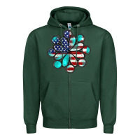 Sports Green American flag turquoise gemstone 4th of july Zipper Hoodie - CowGirlArtShop