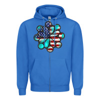 True Royal American flag turquoise gemstone 4th of july Zipper Hoodie - CowGirlArtShop