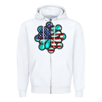 White American flag turquoise gemstone 4th of july Zipper Hoodie - CowGirlArtShop