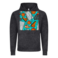Vintage Black basketball uniform and hoop seamless pattern Vintage Hoodie - BundleAndBundleShop
