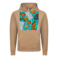 Vintage Coffee basketball uniform and hoop seamless pattern Vintage Hoodie - BundleAndBundleShop