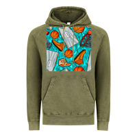 Basketball Uniform And Hoop Seamless Pattern Vintage Hoodie | Teevron