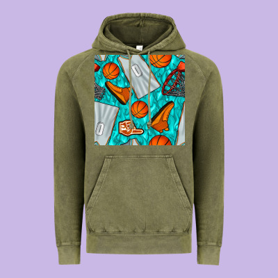 Basketball Uniform And Hoop Seamless Pattern Vintage Hoodie Designed By Bundleandbundleshop