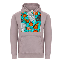 Vintage Zinc basketball uniform and hoop seamless pattern Vintage Hoodie - BundleAndBundleShop