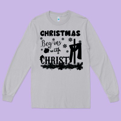 Christmas Begins With Christ Long Sleeve Tee Designed By Bettercallsaul