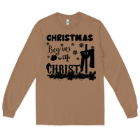 Toasted Coconut Christmas Begins With Christ Long Sleeve Tee - Bettercallsaul