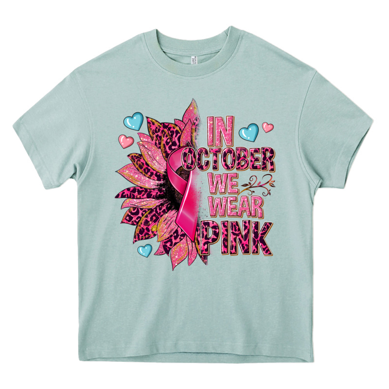 In October We Wear Pink Heavy Core Tee by NancyCooperArtShop | Teevron