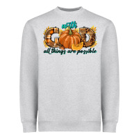 Heather Grey With God All Things Are Possible Heavyweight Sweatshirt - texasbilliewilder