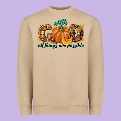 With God All Things Are Possible Heavyweight Sweatshirt Designed By Texasbilliewilder