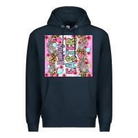 Navy Happy Easter bunnies eggs 20oz skinny tumbler Premium Hoodie - OliviaCreatesArt