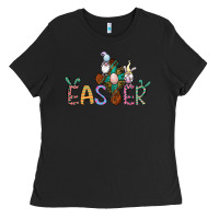 Black cross rabbit easter gnomes Ladies Tee - Jasminsmagicworld