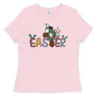 Bubblegum Pink cross rabbit easter gnomes Ladies Tee - Jasminsmagicworld