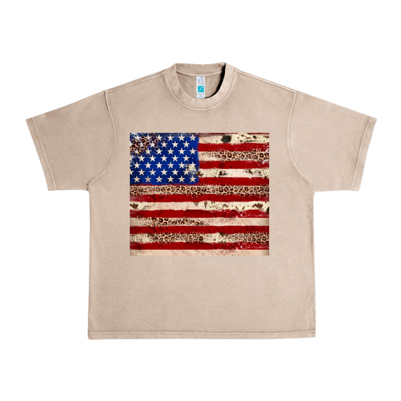 American Flag Leopard Cowhide Urban Heavy Tee by JahusDesignShop | Teevron