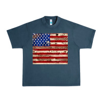 Midnight Navy American flag leopard cowhide Urban Heavy Tee - JahusDesignShop