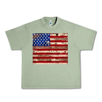 Oil Green American flag leopard cowhide Urban Heavy Tee - JahusDesignShop