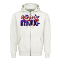 Oatmeal Heather American Mini  4th of July Zipper Hoodie - CowGirlArtShop