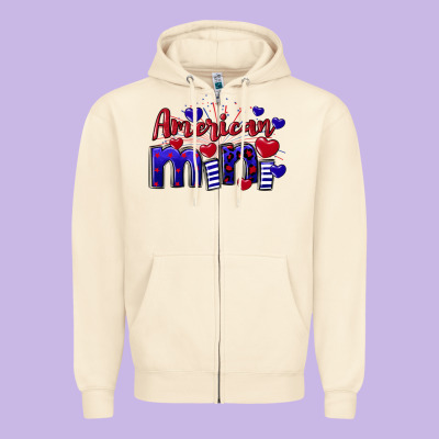 American Mini  4th Of July Zipper Hoodie Designed By Cowgirlartshop