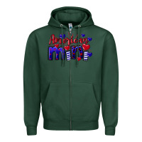 Sports Green American Mini  4th of July Zipper Hoodie - CowGirlArtShop