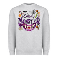 Heather Grey Candy Monster Heavyweight Sweatshirt - texasbilliewilder