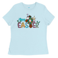 Baby Blue cross rabbit gnomes happy easter Ladies Tee - Jasminsmagicworld