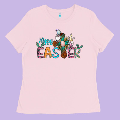 Cross Rabbit Gnomes Happy Easter Ladies Tee Designed By Jasminsmagicworld