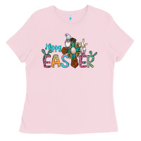 Bubblegum Pink cross rabbit gnomes happy easter Ladies Tee - Jasminsmagicworld