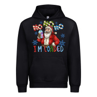 Black ho ho ho im loaded Urban Hoodie - CowhideDigitalArt