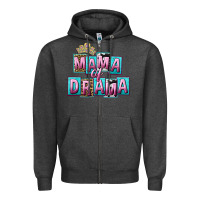 Charcoal Heather Mama of Drama Mother's Day Zipper Hoodie - CowGirlArtShop