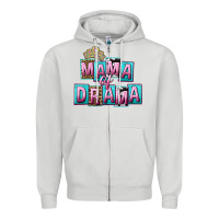 Dove Grey Mama of Drama Mother's Day Zipper Hoodie - CowGirlArtShop