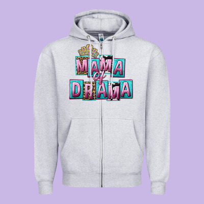 Mama Of Drama Mother's Day Zipper Hoodie Designed By Cowgirlartshop