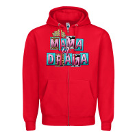 Red Mama of Drama Mother's Day Zipper Hoodie - CowGirlArtShop