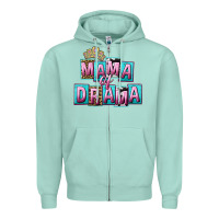 Seafoam Mama of Drama Mother's Day Zipper Hoodie - CowGirlArtShop