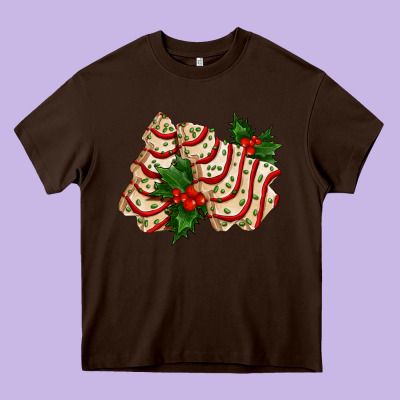 White Christmas Tree Cake Ado Heavy Core Tee Designed By Adodesignshop