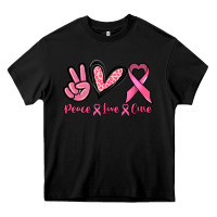 Black Peace love cure Heavy Core Tee - NancyCooperArtShop