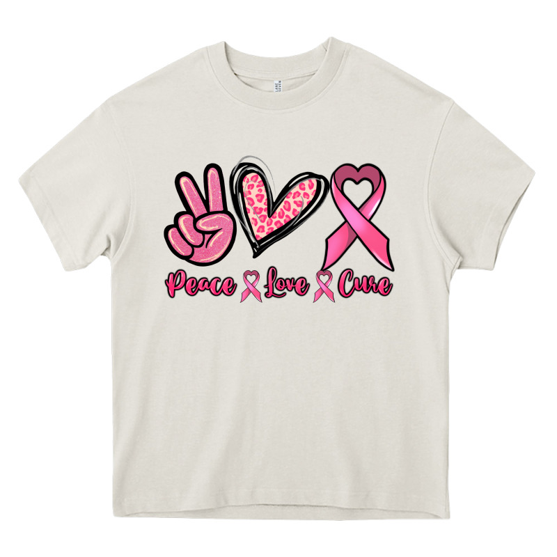 Peace Love Cure Heavy Core Tee by NancyCooperArtShop | Teevron