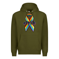 Army Green pride lgbtq awareness ribbon Premium Hoodie - OliviaCreatesArt