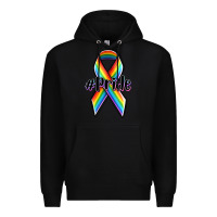 Black pride lgbtq awareness ribbon Premium Hoodie - OliviaCreatesArt