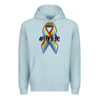 Blue Mist pride lgbtq awareness ribbon Premium Hoodie - OliviaCreatesArt