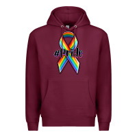 Burgundy pride lgbtq awareness ribbon Premium Hoodie - OliviaCreatesArt