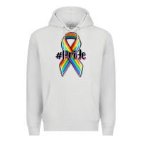 Dove Grey pride lgbtq awareness ribbon Premium Hoodie - OliviaCreatesArt