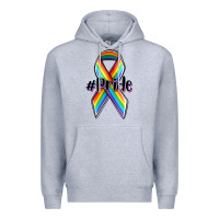 Heather Grey pride lgbtq awareness ribbon Premium Hoodie - OliviaCreatesArt