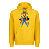 Lemon pride lgbtq awareness ribbon Premium Hoodie - OliviaCreatesArt