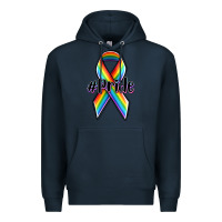 Navy pride lgbtq awareness ribbon Premium Hoodie - OliviaCreatesArt