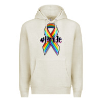 Oatmeal Heather pride lgbtq awareness ribbon Premium Hoodie - OliviaCreatesArt