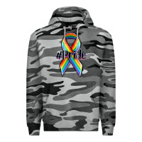 Slate Camo pride lgbtq awareness ribbon Premium Hoodie - OliviaCreatesArt