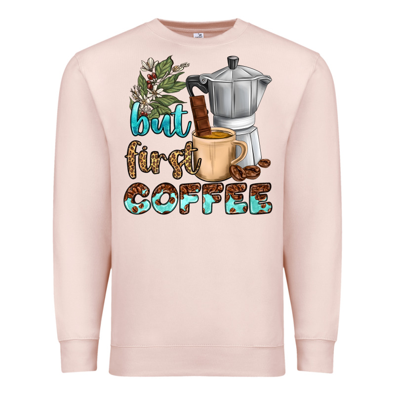 Coffee Cups But First Coffee Bbs Premium Sweatshirt by BundleAndBundleShop | Teevron